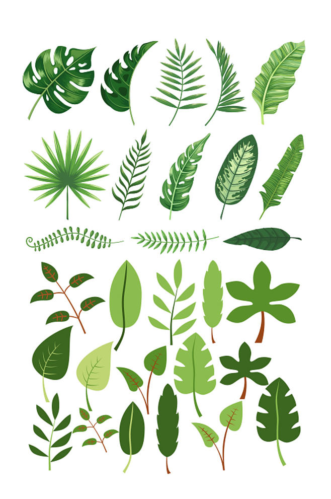 高清卡通绿色植物素材-众图网
